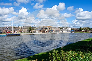 View of the canal at Bude in Cornwall on August 12, 2013. Unidentified people