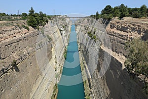 View at the canal of Corinth in Greece