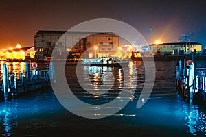 A view of the canal at night. Venice, Italy