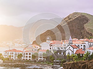 View of Canical, a town in the Madeira island, Portugal, at sunset