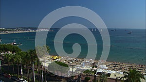 View of Cannes Beach - The Croisette, France