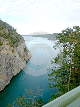 A view of Canoe Pass at Deception Pass State Park in Washington state.