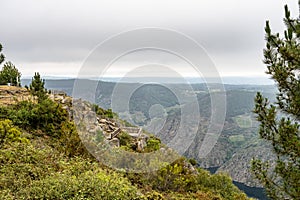 View of Canyon del Sil from Balcones de Madrid in Parada de Sil in Galicia, Spain, Europe photo