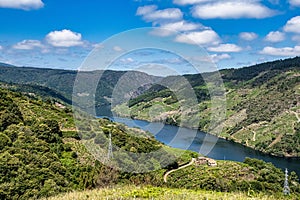 View of Canyon del Sil from Cristosende in Parada de Sil in Galicia, Spain, Europe photo