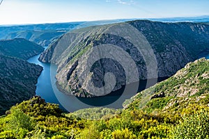 View of Canyon del Sil from Miradoiro da Columna in Parada de Sil in Galicia, Spain, Europe photo