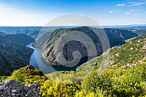 View of Canyon del Sil from Miradoiro da Columna in Parada de Sil in Galicia, Spain, Europe photo