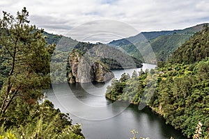 View of Canyon del Sil from Miradoiro da Erbedeiroin in Parada de Sil in Galicia, Spain, Europe photo