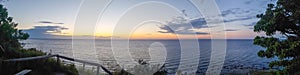 View from Cape Arkona to the Ruegen island at sunset