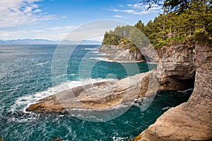 The view from Cape Flattery, the northwesternmost point of the c