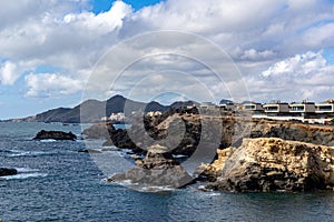 View of the Cape Palos and Mar Menor shore in Murcia in Spain