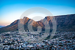 View of Cape Town from Signall hill viewpoint, in Western Cape, South Africa