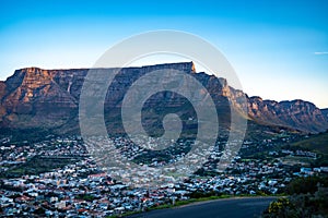 View of Cape Town from Signall hill viewpoint, in Western Cape, South Africa