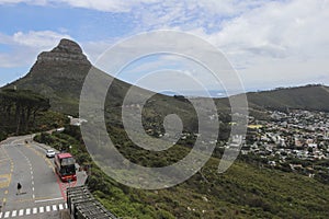 View on Cape Town from the Table mountain cable car lower station, South Africa