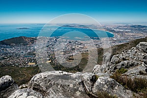 View on Capetown from the top of table mountain