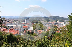 view of the capital LJUBLJANA in Slovenia in Central Europe and the congress square