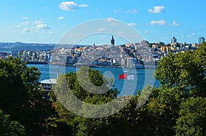 View of the capital of Turkey, Istanbul and the Bosphorus