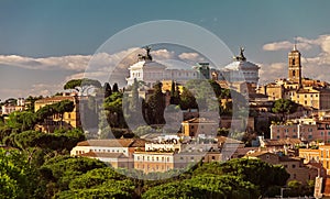 View on Capitol Hill at sunset in summer, Rome