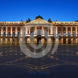 View of Capitole or City Hall is the municipal administration of the Toulouse city