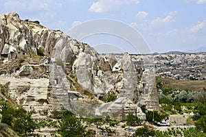 A view of Cappadocia eroded landscape of volcanic tuffstone