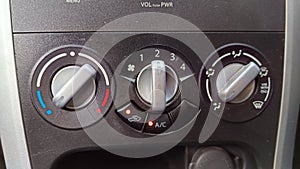 View of car air conditioning panel