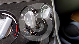 View of car air conditioning panel