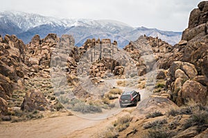 View of a car in Alabama Hills, California, USA