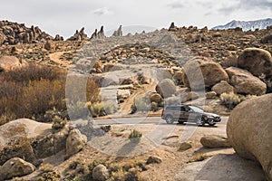 View of a car in Alabama Hills, California, USA