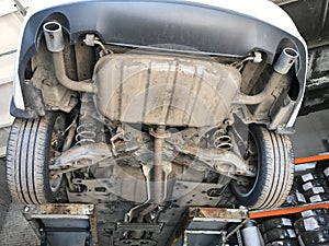 View of car undercarriage