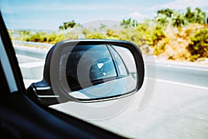 View From Car Window. Freedom And Travel Concept