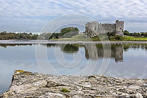 A view of the Carew River, Pembrokeshire from the path beside the tidal pond