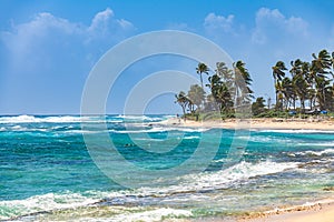 View of Caribbean beach on San Andres Island, Colombia