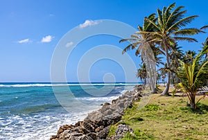 View of Caribbean beach on San Andres Island, Colombia