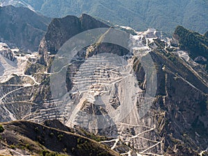 View of the Carrara Marble Quarries in Italy photo