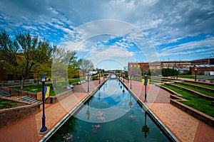 View of Carroll Creek, in Frederick, Maryland.