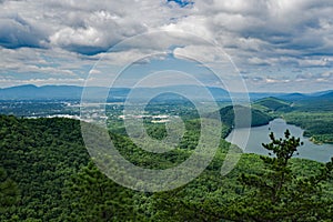 A View of Carvins Cove and Roanoke-Blacksburg Regional Airport