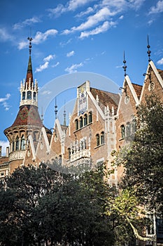 View of Casa de les Punxes by Josep Puig i Cadafalch in Barcelona