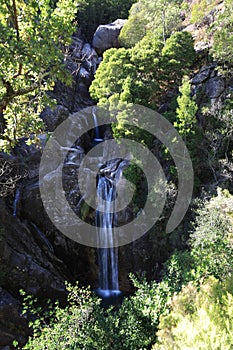 A view of the Cascata do Arado waterfalls in the Peneda-Geres National Park in Portugal photo