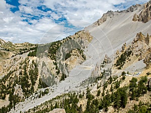 Road climbing to Col d`Izoard, French Alps