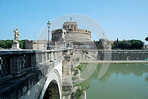 View of Castel Sant Angelo and the Tiber river in Rome - Italy 002