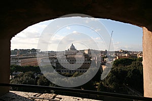 View from Castel sant'angelo to cappella sistina