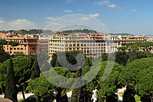 View From Castel Sant\'Angelo To A Surrounding Park Rome Italy On A Wonderful Spring Day