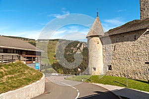 View of Castel Tor in San Martino in Badia in Val Badia, province of Bolzano, Italy