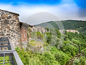 View of Castellfullit de la Roca, Girona, Spain. photo