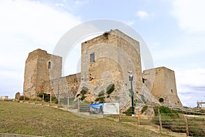 view of Castello di San Michele towering over Cagliari, Sardinia, Italy