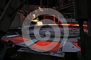 View of the casting and smelting for copper anode in the copper processing plant. Smelting involves more than just melting.