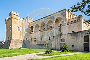 View at the Castle from 11th century in the streets of Mesagne - Italy