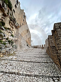 view of castle Caccamo, Palermo, Sicily, Italy