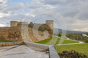 View of the castle of the town of El Barco. Castilla la Mancha. Spain photo