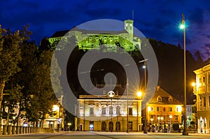 View of Castle and Congress square in Ljubljana, Slovenia