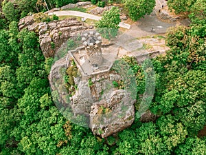 view from Castle Craig in Hubbard Park in Meriden Connecticut.